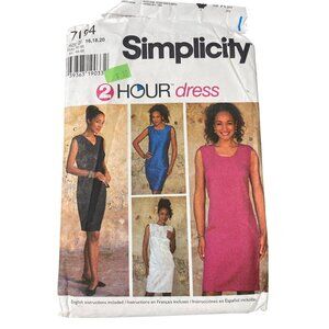 Y2K Simplicity 7194 Sewing Pattern Size U 16-20 Misses Miss Petite Dress UNCUT